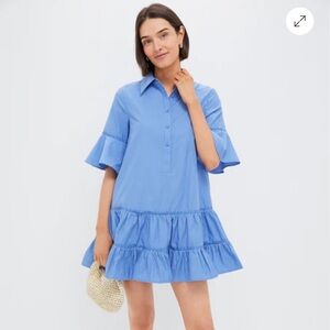 Pomander Place Sky Blue Tiered Mini Dress